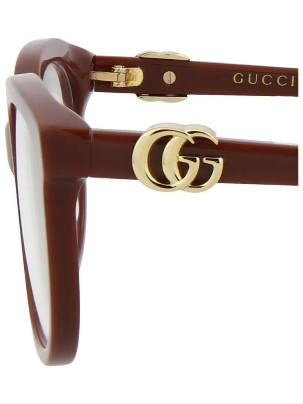 New Gucci Womens Square/Rectangle Burgundy Burgundy Transparent Fashion Designer